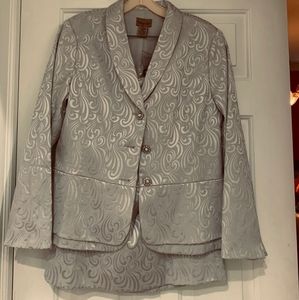 Silver skirt suit
